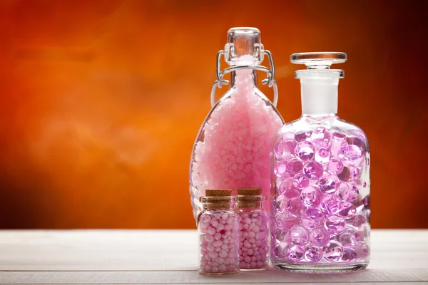 Roze aromatherapie - spa mineralen — Stockfoto