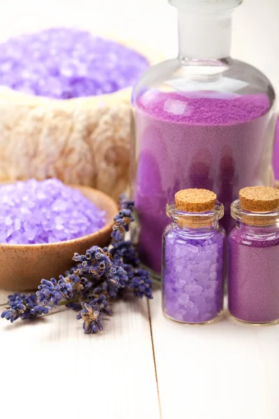 Spa and wellness minerals - lavender — Stock Photo, Image