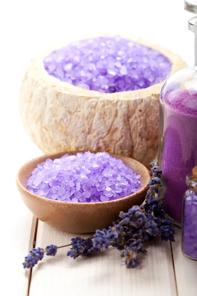 Spa en Wellness-mineralen - lavendel — Stockfoto