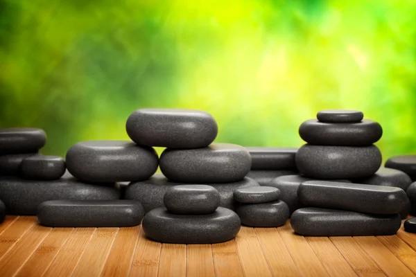 Černá wellness kameny — Stock fotografie