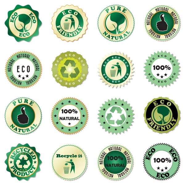 Eco sticker collection — Stock Vector