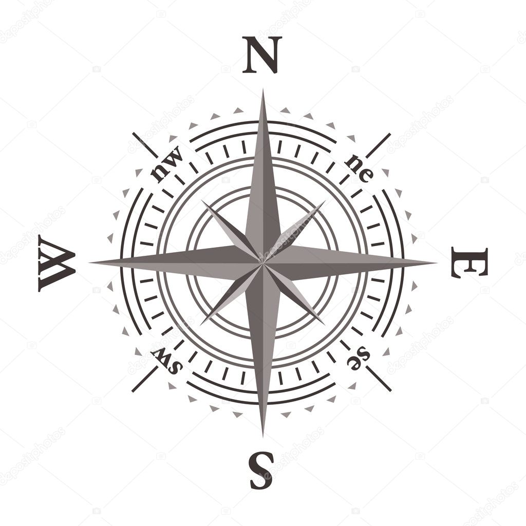 Vector wind rose compass