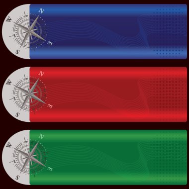 Wind rose banners clipart