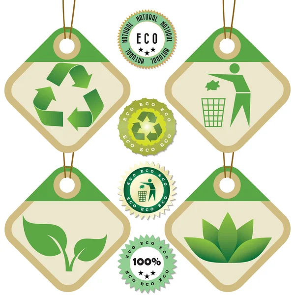 Eco tags and stickers 1 — Stock Vector