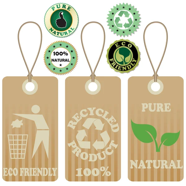 Eco etiketter och klistermärken 3 — Stock vektor
