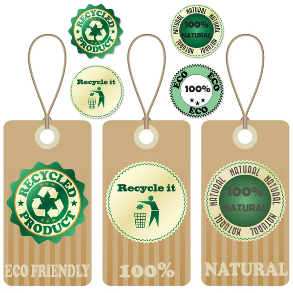 Eco tags and stickers 3 — Stock Vector