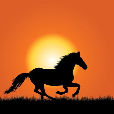 Horse galloping clipart