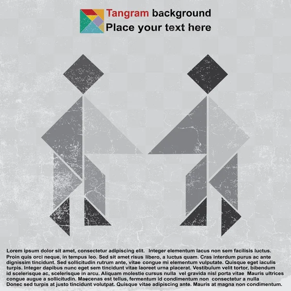 Apertar a mão tangram —  Vetores de Stock