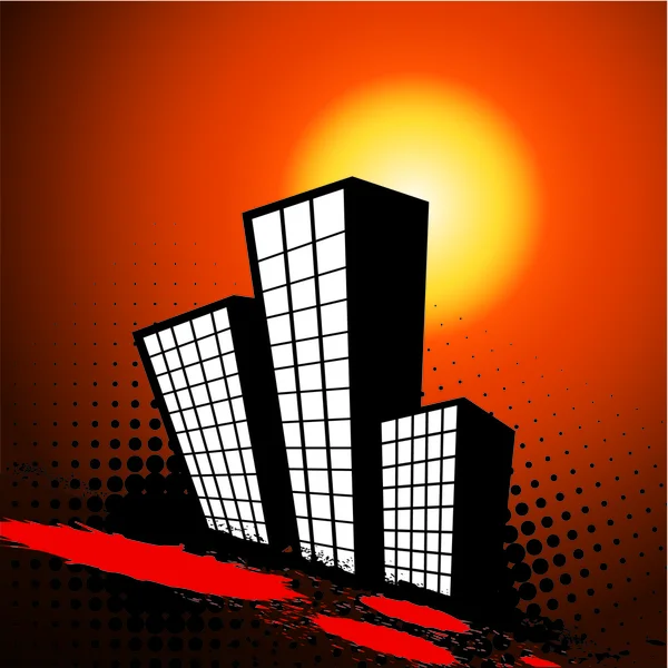 Stock vector Urban sunset