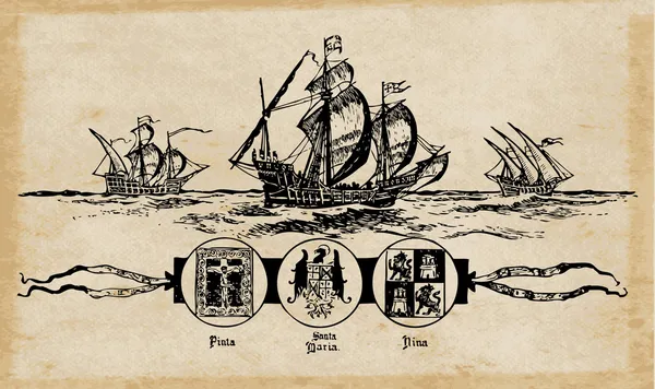 哥伦布船 — 图库矢量图片