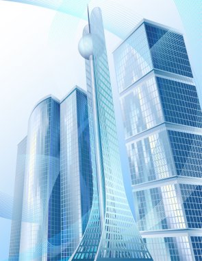 Abstract cityscape with modern buildings clipart