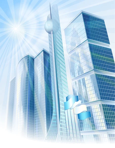 Slunný moderní město — Stockový vektor