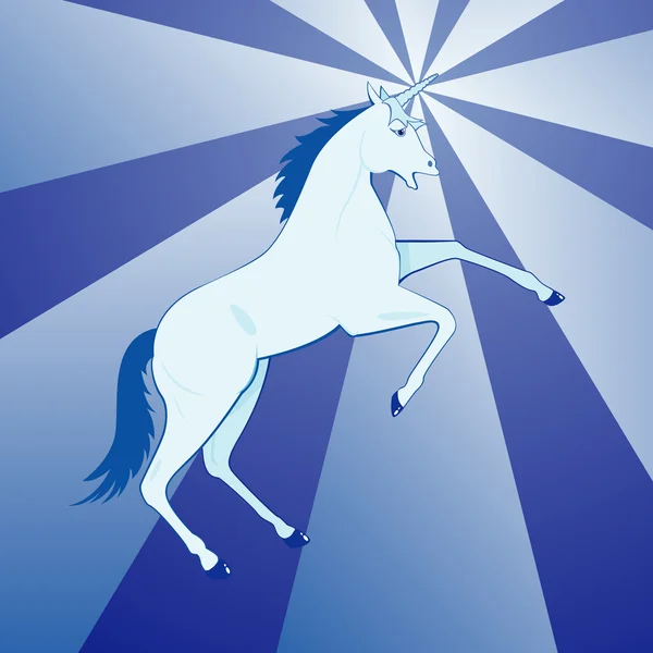 Unicorn biru - Stok Vektor