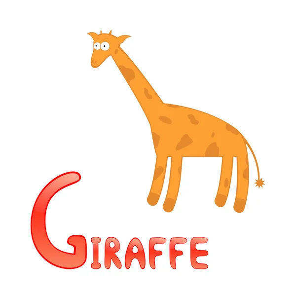Смішні алфавіту Giraffe — стоковий вектор