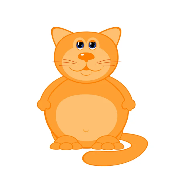 Gato gordo dos desenhos animados — Vetor de Stock