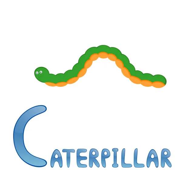 Alfabeto divertente Caterpillar — Vettoriale Stock