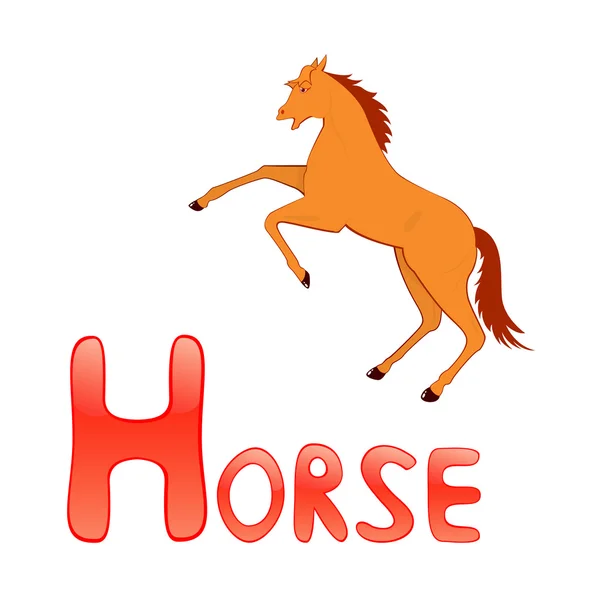 Funny alphabet Horse — Stock Vector
