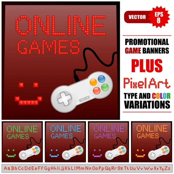 Online spel banners — Stockvector