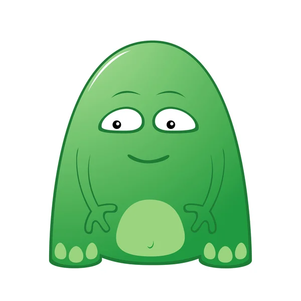 Groene kleine gelei monster — Stockvector