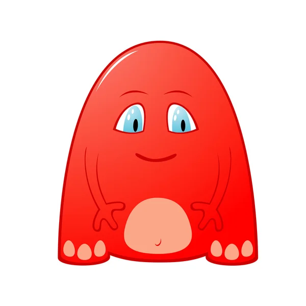 Piccolo mostro gelatina rossa — Vettoriale Stock