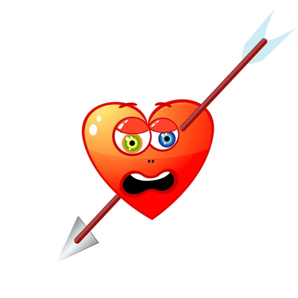 Cartoon injured heart — Stock Vector