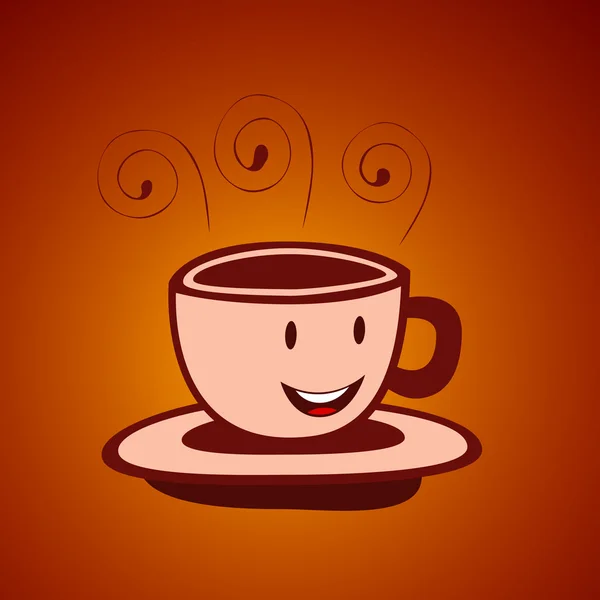 Cartoon kopp te eller kaffe — Stock vektor