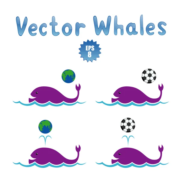 Playing whales — Stock Vector