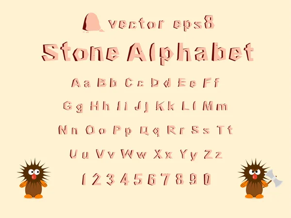 Alfabeto de pedra — Vetor de Stock