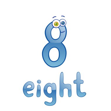 Cute number eight clipart