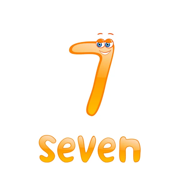 Cute number seven — Stock Vector