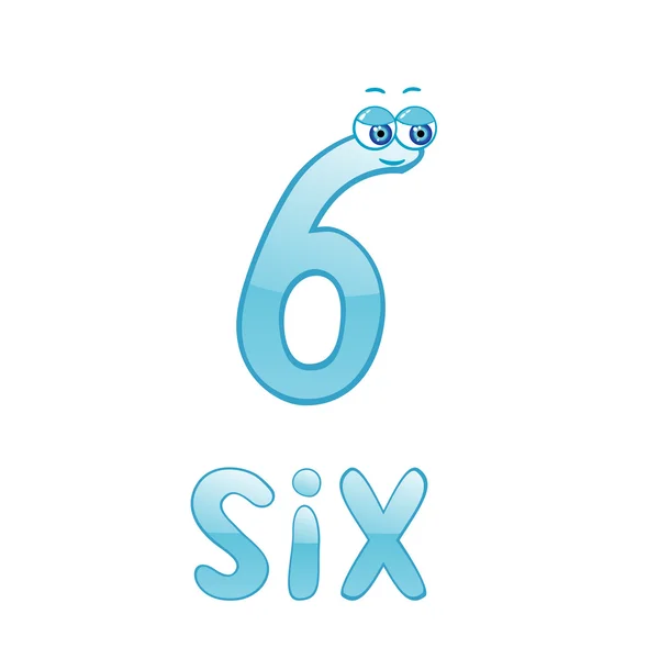 Roztomilý číslo šest — Stockový vektor