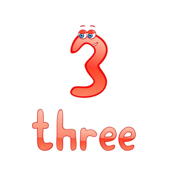 Cute number three — Stock Vector