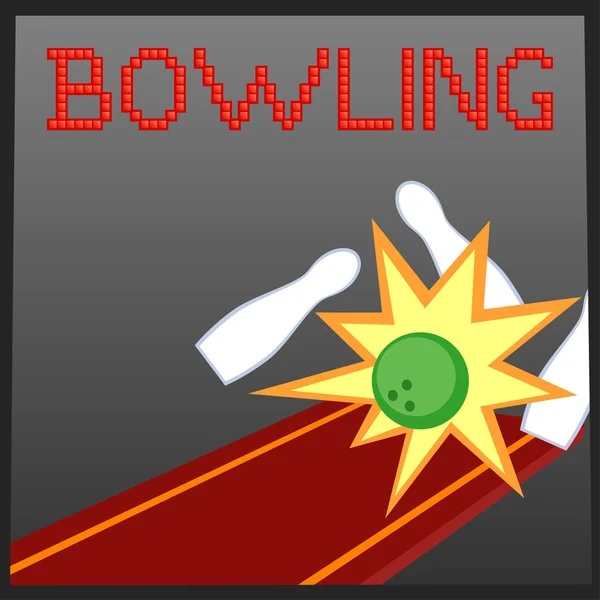 Bowling online game banner — Stock Vector