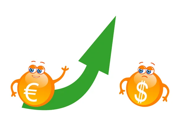 Growth of euro — Stock Vector