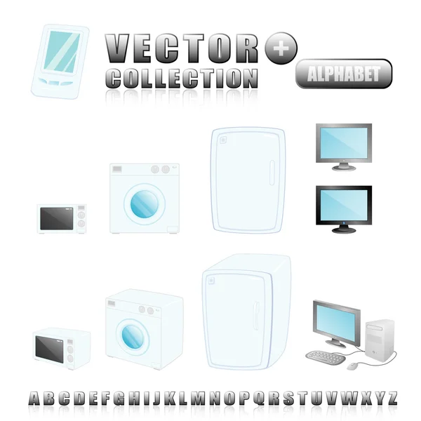 Electrodomésticos y electrónica — Vector de stock