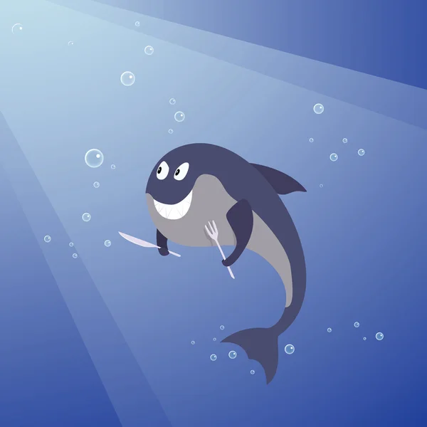 Hladový žralok — Stockový vektor