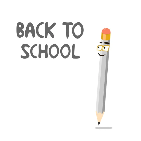 巧妙な鉛筆は学校へ行く — ストックベクタ