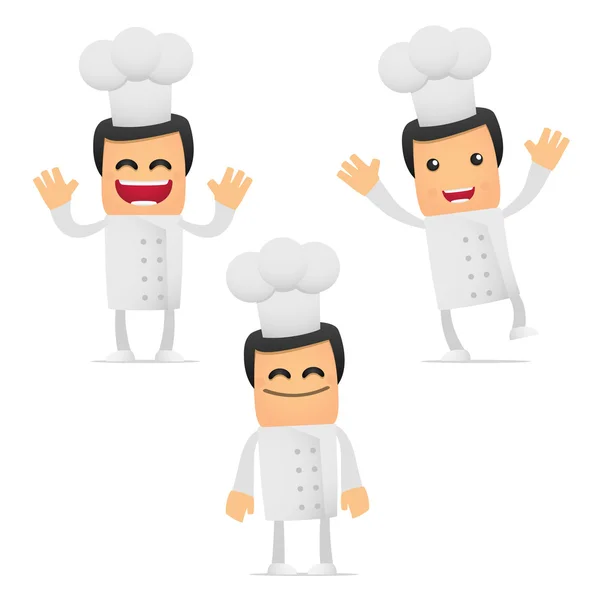 Набір смішних мультиплікаційних шеф-кухарів — стоковий вектор
