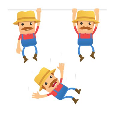 Set of funny cartoon farmer clipart