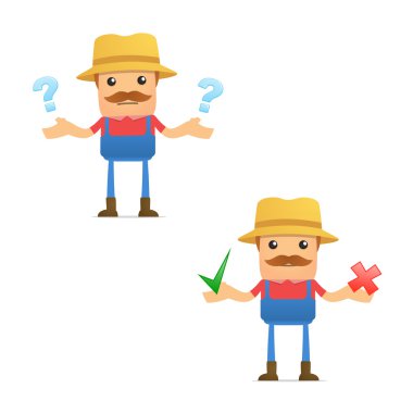 Set of funny cartoon farmer clipart