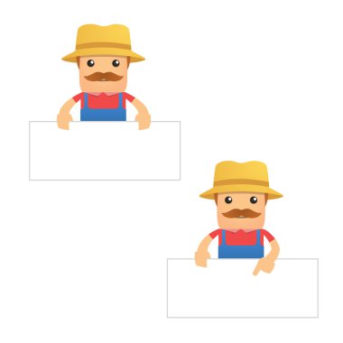 Set of funny cartoon farmer clipart