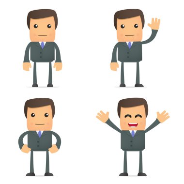 Funny cartoon businessman clipart