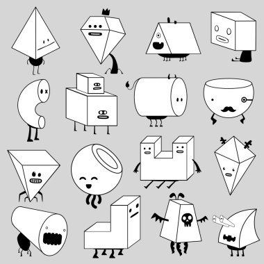 Funny monsters clipart