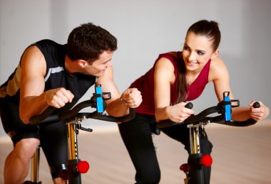 Couple at the gym clipart