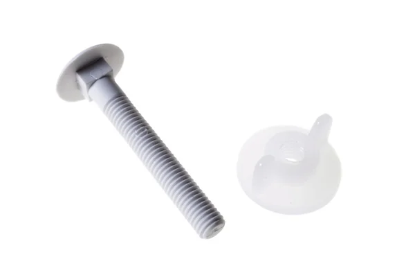 Head plastic bolt and screw nut — Stock Photo, Image