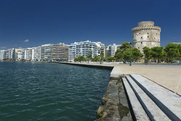 Der weiße Turm von Thessaloniki in Griechenland lizenzfreie Stockfotos