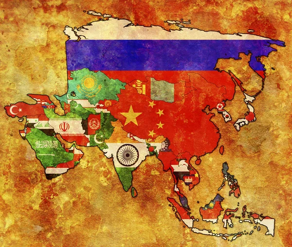 Politisk karta över Asien — Stockfoto