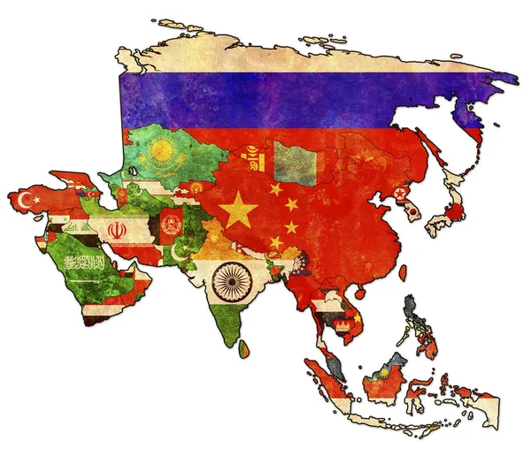 Politische Landkarte Asiens — Stockfoto