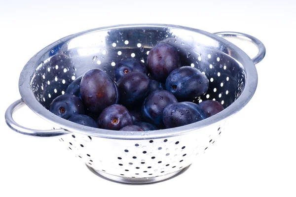 Prunes bleues en passoire — Photo