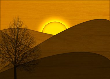 sunset bulvarında ahşap arka plan ağaç